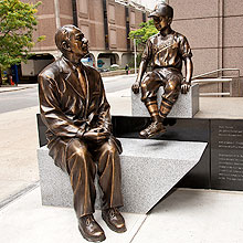 Sidney Farber and Jimmy statue